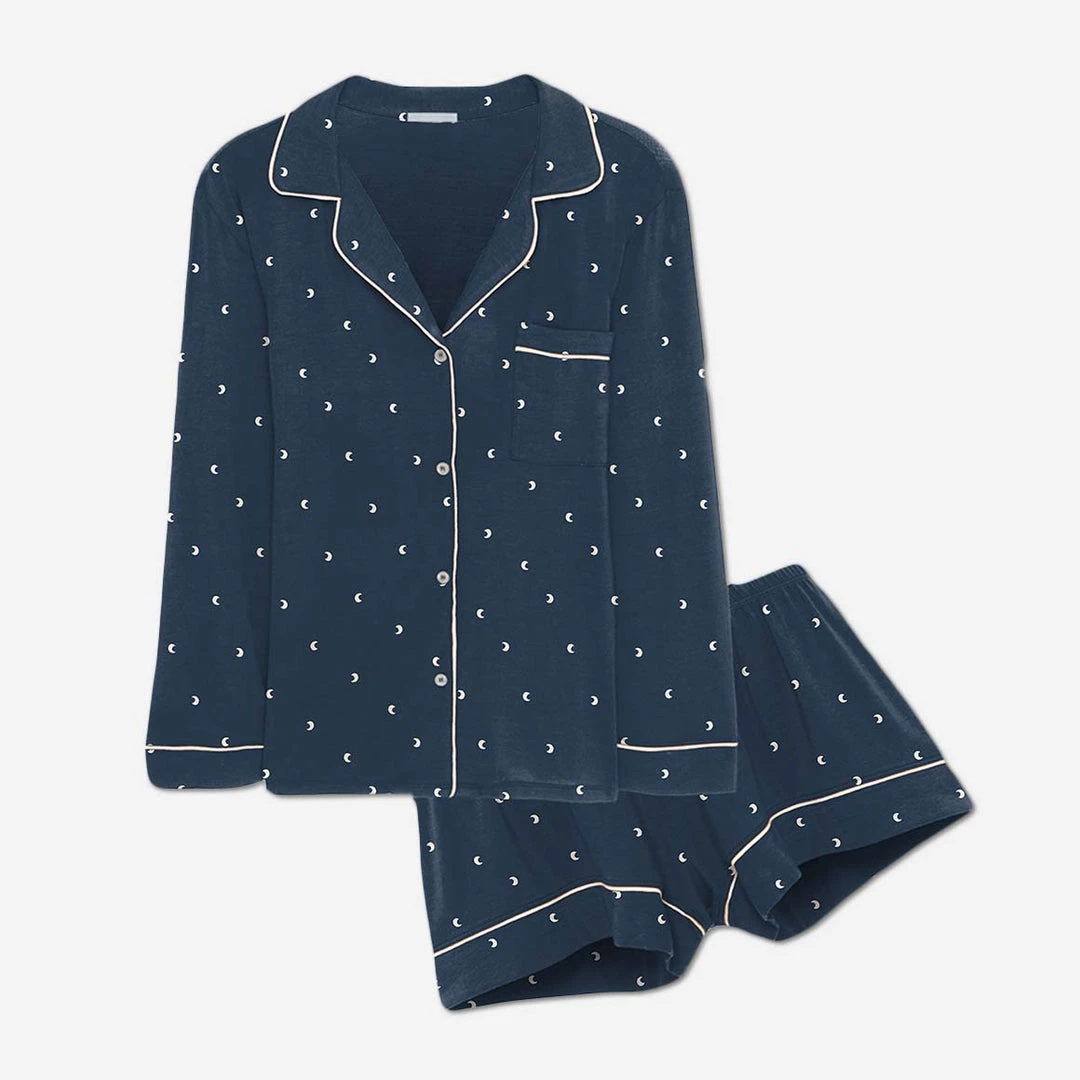 Eberjey Gisele Long Sleeve Short PJ Set Pajamas Under $200 1 Eberjey Gisele Long Sleeve Short PJ Set Pajamas Under $200