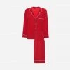Eberjey Gisele Long Red PJ Set Pajamas Under $200