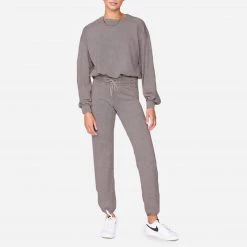 Monrow Stone Wash Relaxed Sweatshirt Loungewear Tops