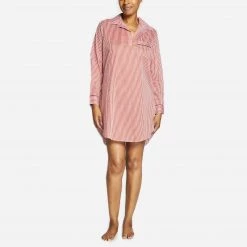 Pour Les Femmes Sale Striped Poet Sleep Shirt With Contrast Piping