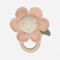 Meri Meri Nursery Peach Daisy Baby Rattle
