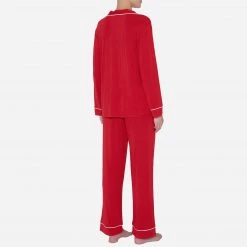 Eberjey Gisele Long Red PJ Set Pajamas Under $200