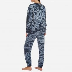 Monrow Crystal Tie Dye Boyfriend Sweatshirt Loungewear Tops